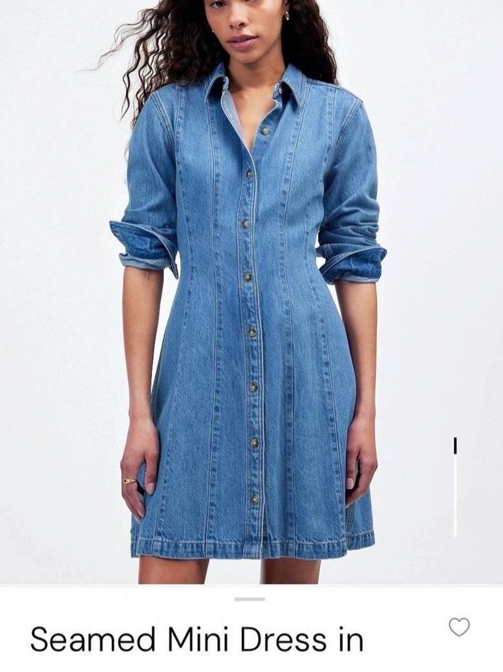 Madewell Seamed Mini Dress in Ramey Wash Size 10